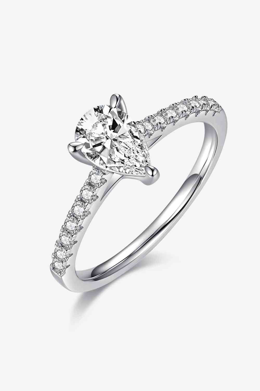 1 Carat Moissanite 925 Sterling Silver Side Stone Ring Silver