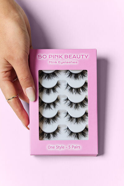 SO PINK BEAUTY Mink Eyelashes 5 Pairs Heartbreaker One Size