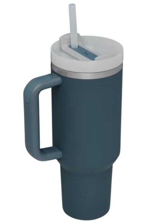 Stainless Steel Tumbler with Upgraded Handle and Straw Deep Teal One Size