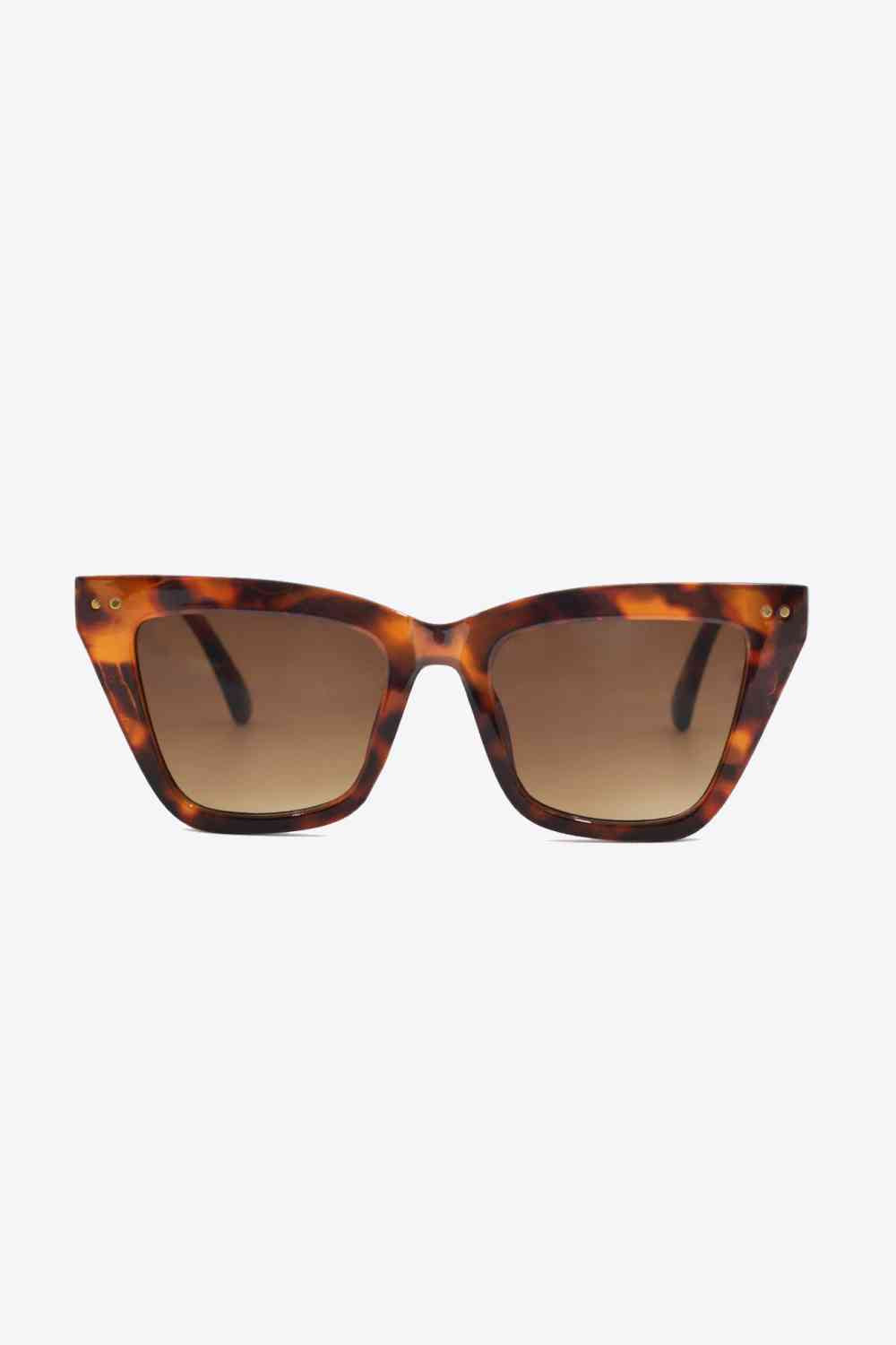 UV400 Polycarbonate Frame Sunglasses Caramel One Size