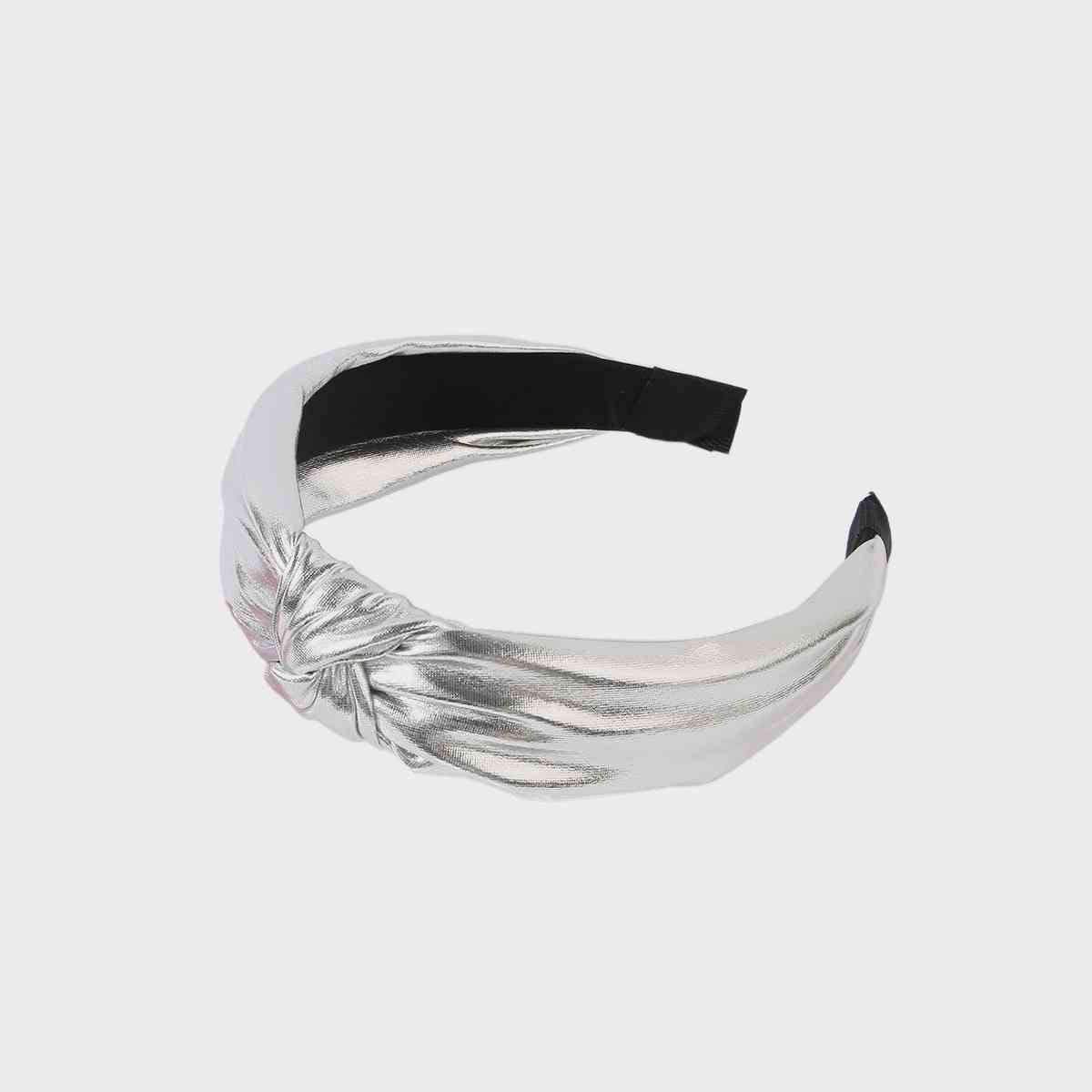 Knotted Wide Headband Silver One Size