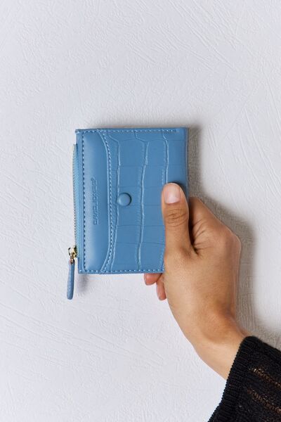 David Jones Texture PU Leather Mini Wallet BLUE One Size