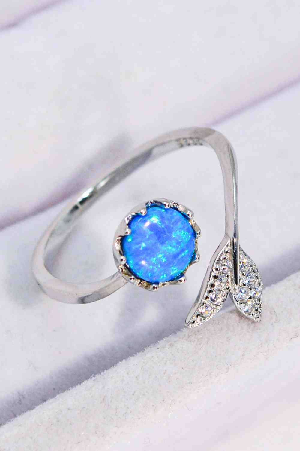 Opal Fishtail Bypass Ring Cobalt Blue One Size