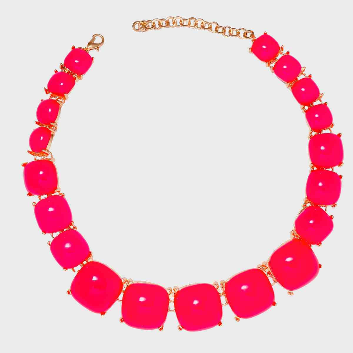 Alloy & Rhinestone Necklace Deep Rose One Size