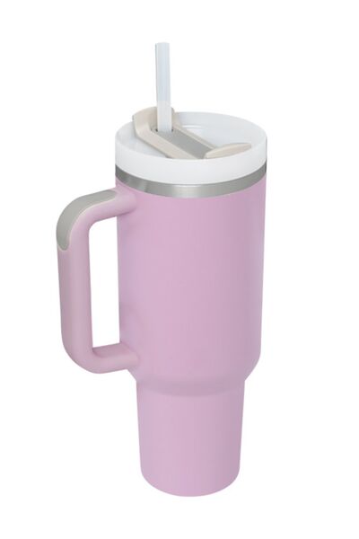 Stainless Steel Tumbler with Upgraded Handle and Straw Lilac One Size