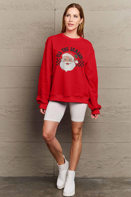 Simply Love Full Size Santa Graphic Long Sleeve Sweatshirt