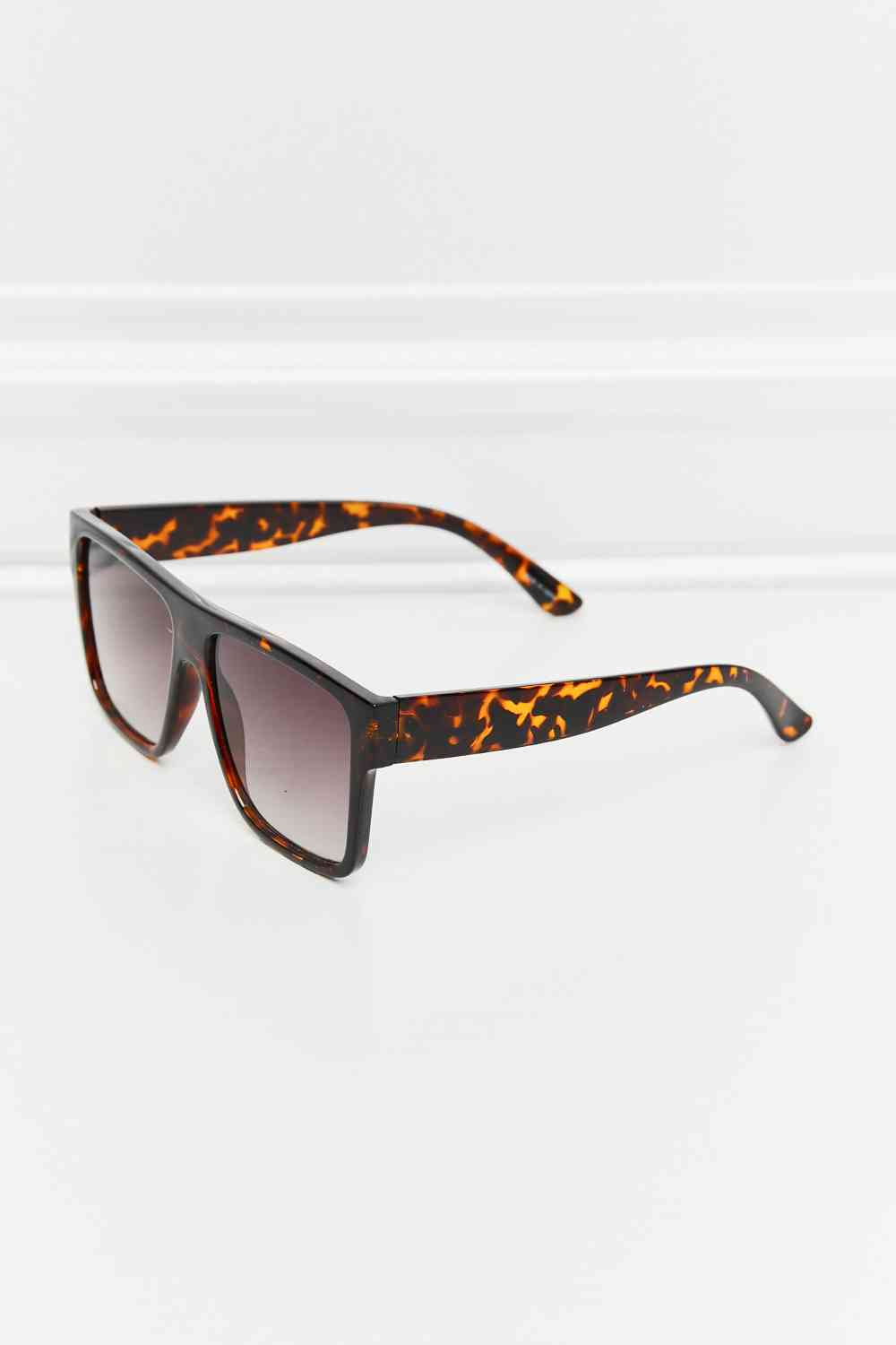 Tortoiseshell Square Full Rim Sunglasses Tangerine One Size