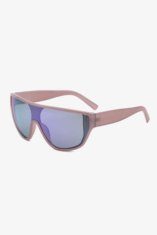 UV400 Polycarbonate Wayfarer Sunglasses Lilac One Size