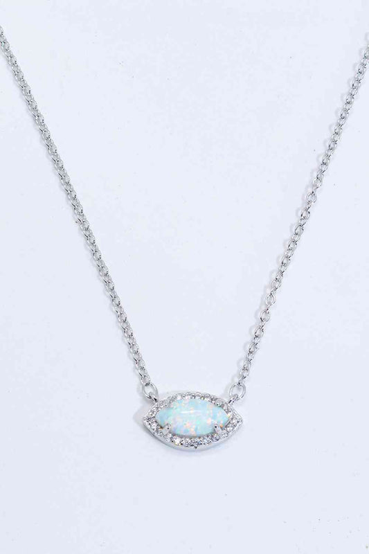 18k Rose Gold-Plated Opal Pendant Necklace Silver One Size