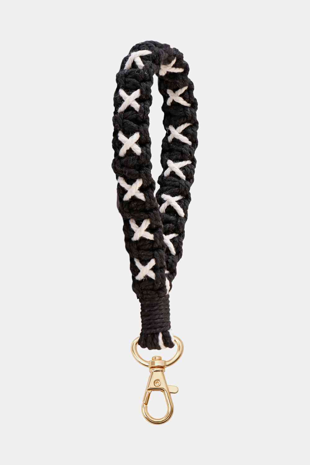 Contrast Macrame Key Chain Black One Size