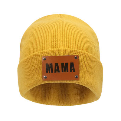 MAMA Warm Winter Knit Beanie True Yellow One Size