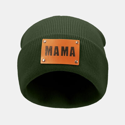 MAMA Warm Winter Knit Beanie Green One Size