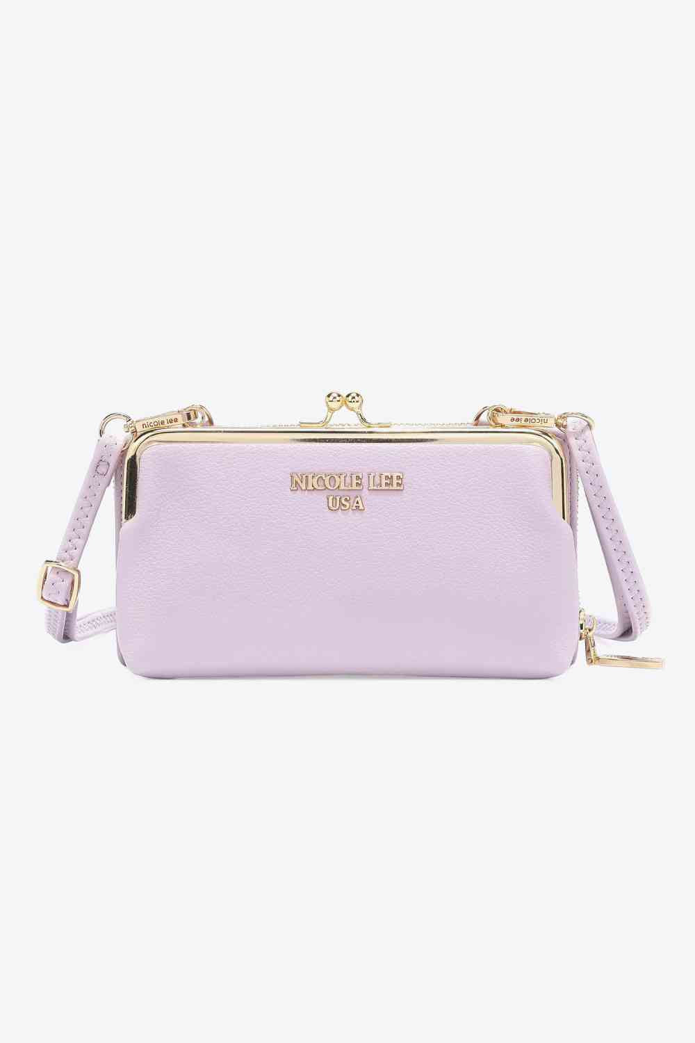 Nicole Lee USA Night Out Crossbody Wallet Purse Lavender One Size