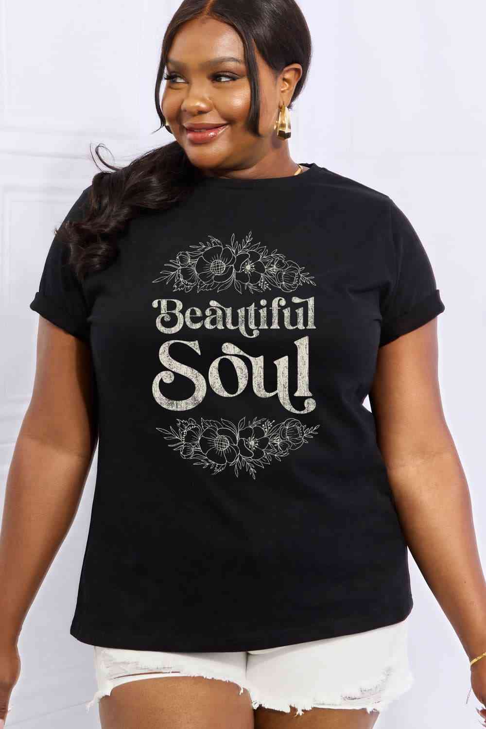 Simply Love Full Size BEAUTIFUL SOUL Graphic Cotton Tee