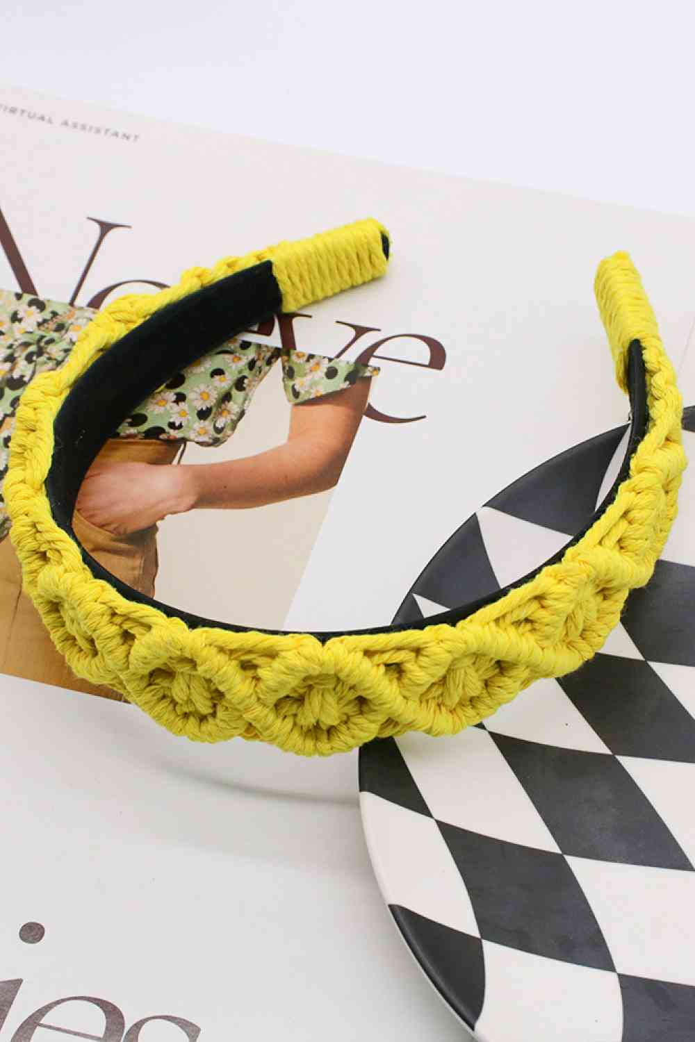 Can't Stop Your Shine Macrame Headband Banana Yellow One Size