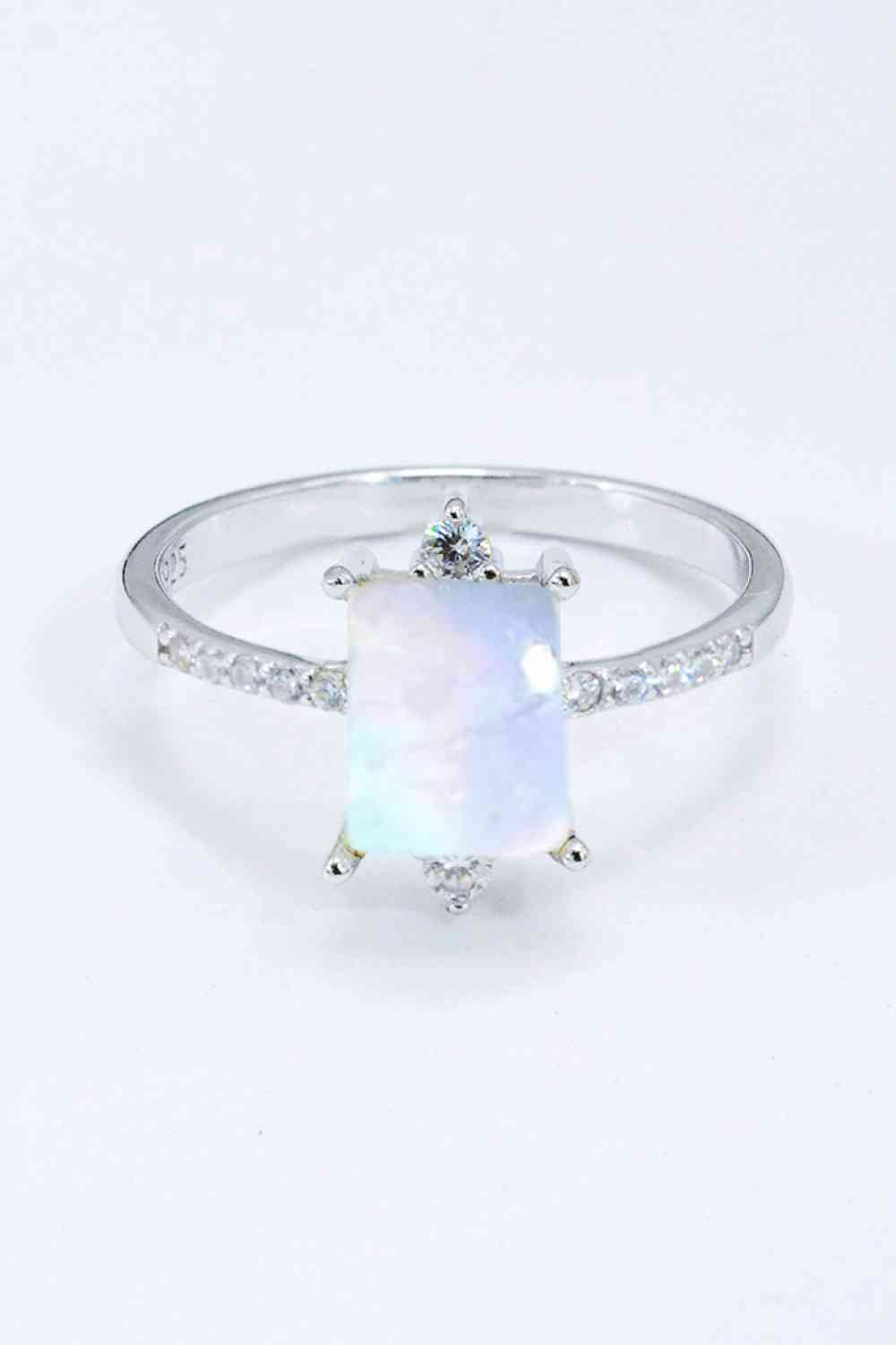 925 Sterling Silver Square Moonstone Ring Moonstone