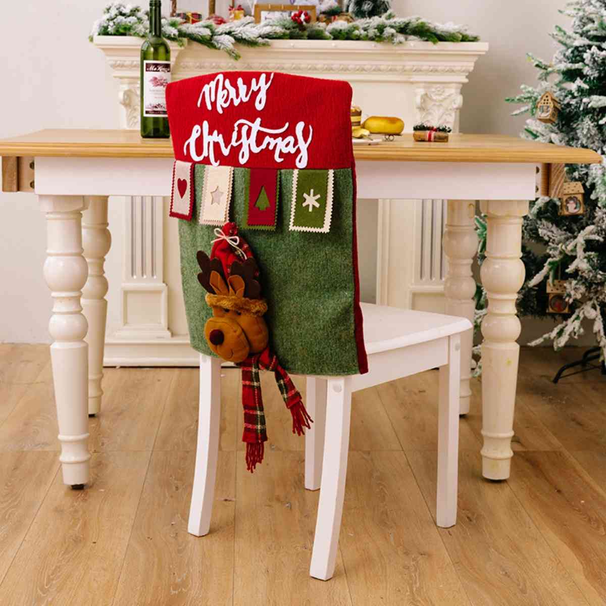 Christmas Chair Cover Green One Size