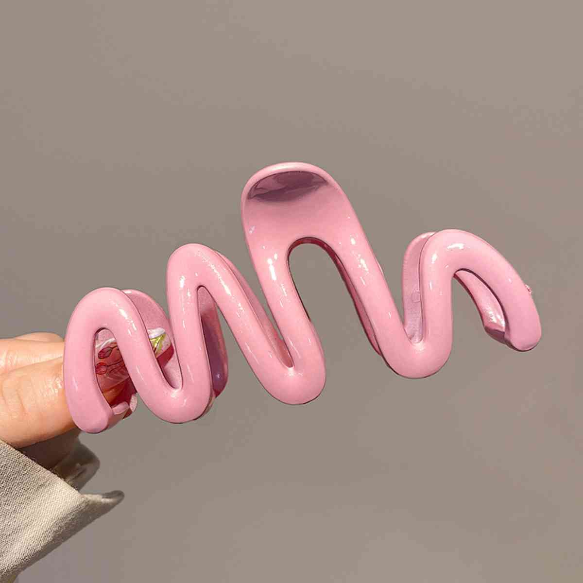 Resin Wave Hair Claw Clip Blush Pink One Size