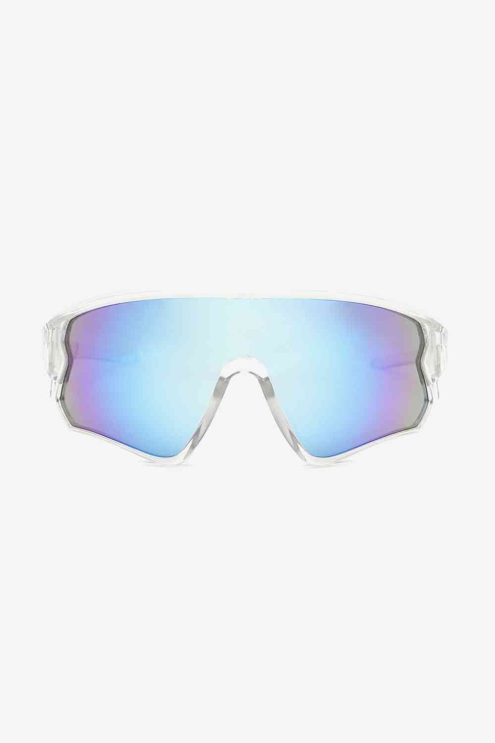 Polycarbonate Shield Sunglasses Pastel Blue One Size