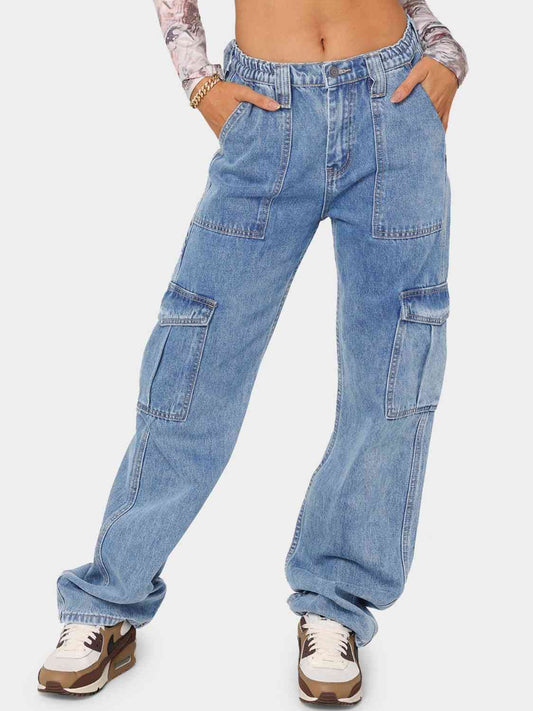 Straight Jeans with Pockets Light