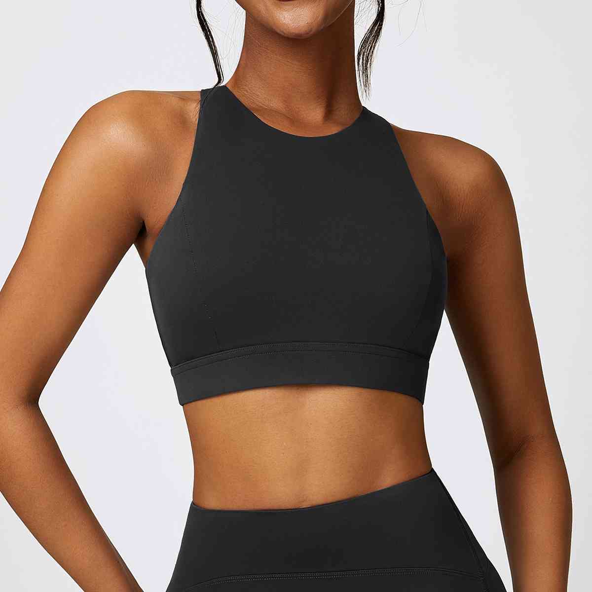 Cutout Racerback Sport Tank Black