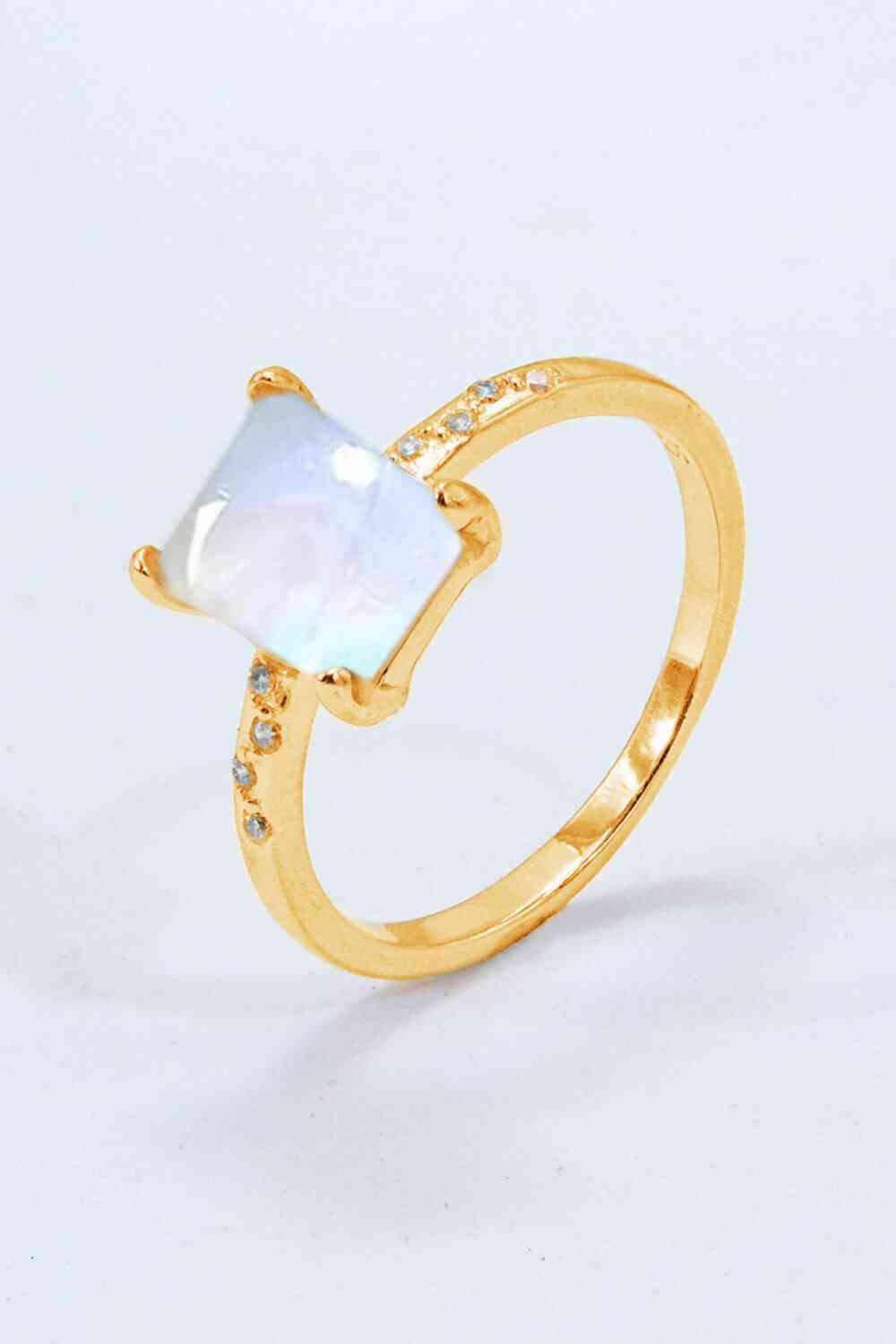 Square Moonstone Ring Gold