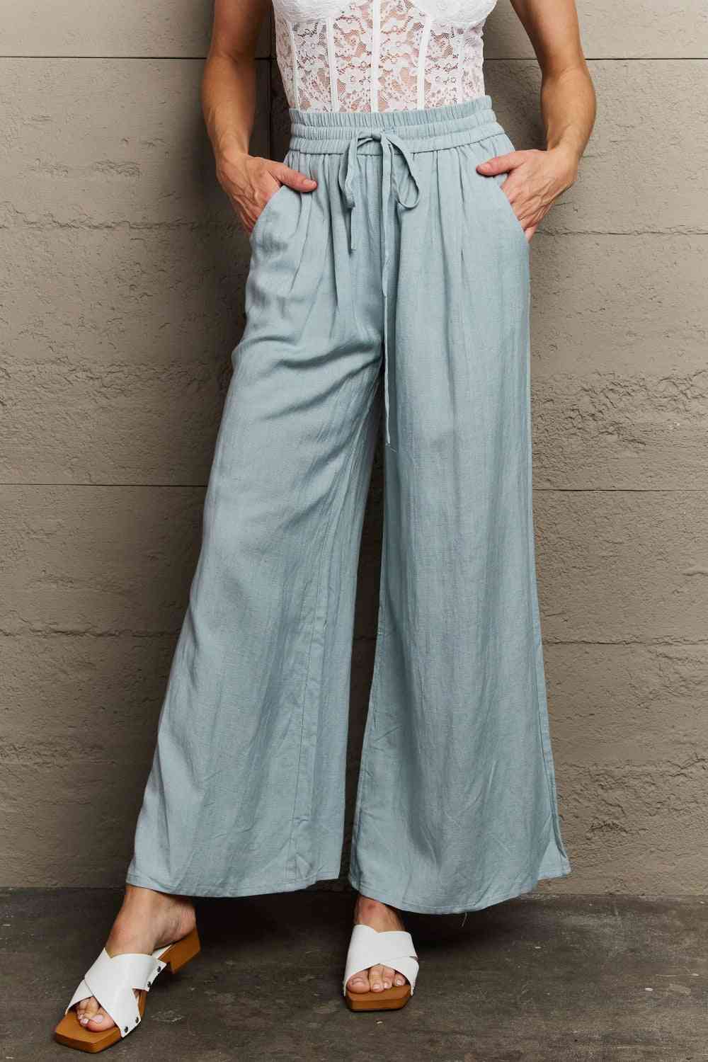 HEYSON More For You Wide Leg Pants Air Force Blue