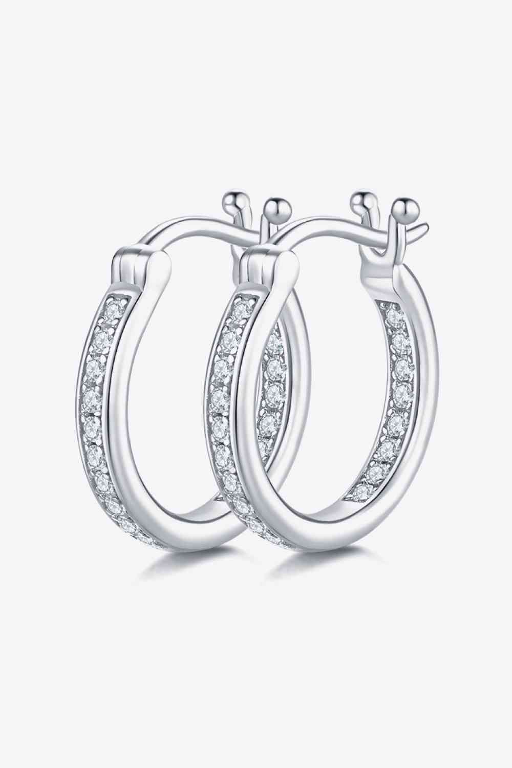 Adored Moissanite 925 Sterling Silver Earrings Silver One Size