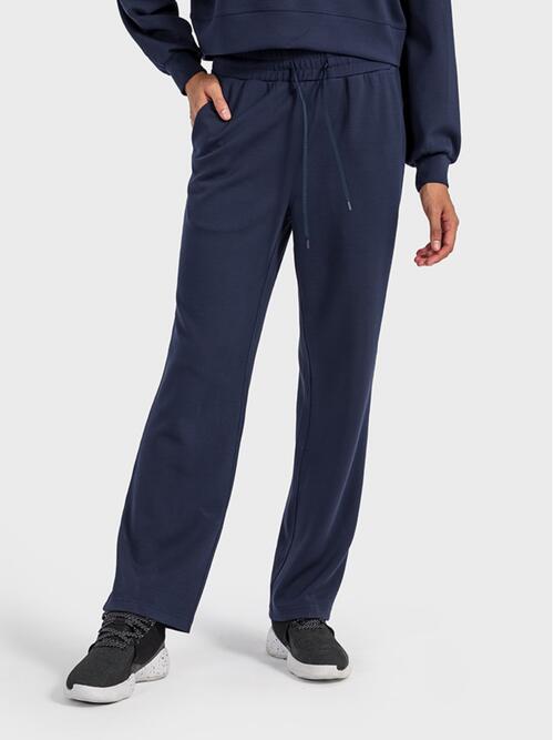 Drawstring Pocketed Sport Pants Navy