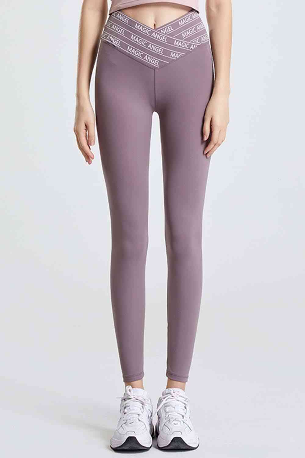 Wide Waistband Sports Pants Dusty Purple