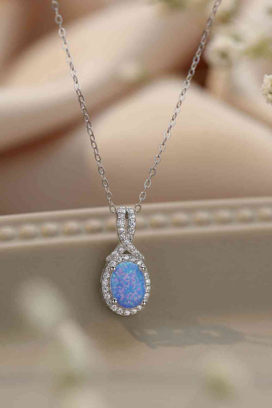 Feeling My Best Opal Pendant Necklace Sky Blue One Size