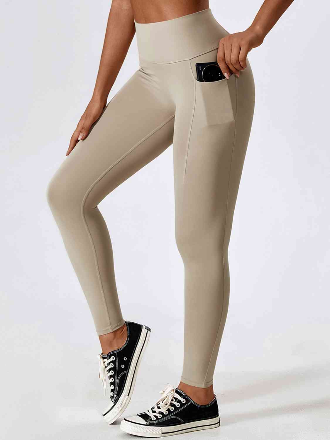 Wide Waistband Sports Pants Cream