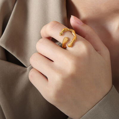 18K Gold-Plated Irregular Open Ring Gold 7