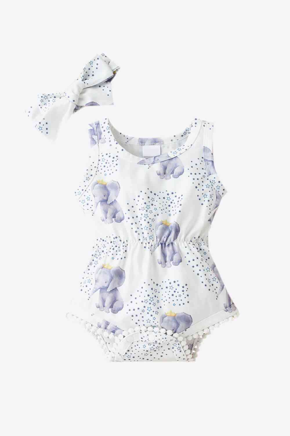 Baby Girl Elephant Print Bodysuit