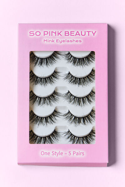 SO PINK BEAUTY Mink Eyelashes 5 Pairs