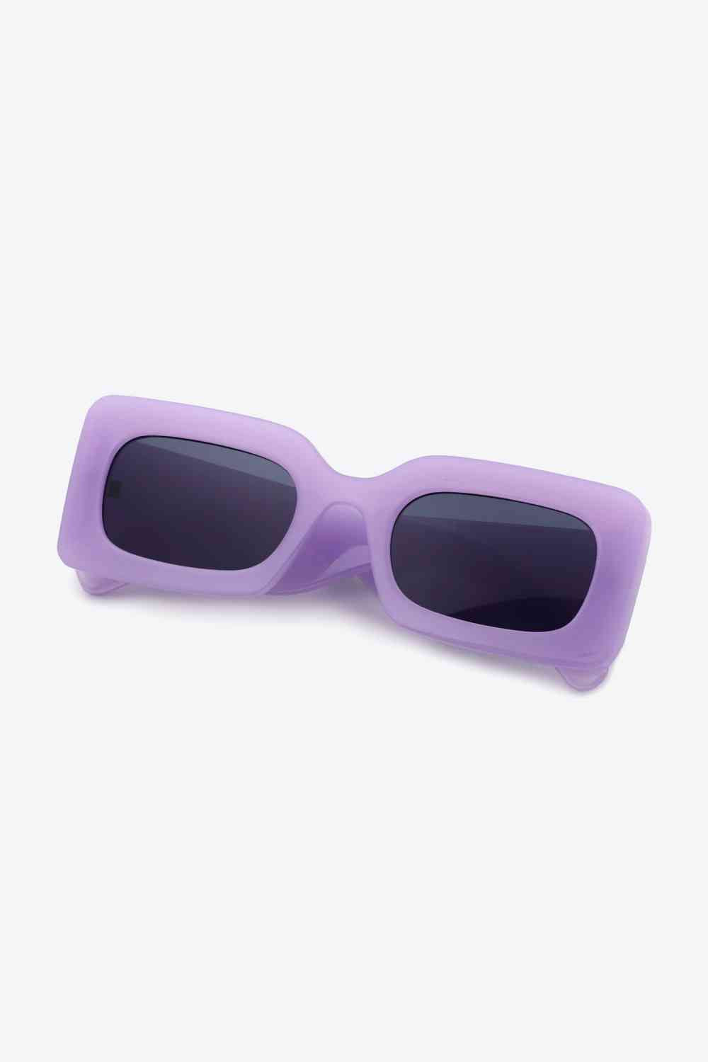 Polycarbonate Frame Rectangle Sunglasses Lavender One Size