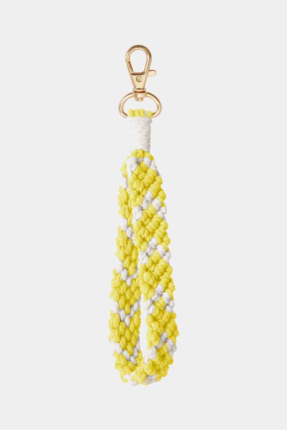 Macrame Wristlet Key Chain Lemon One Size