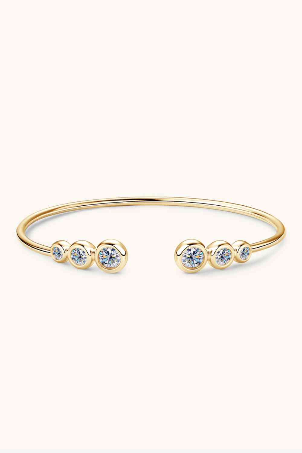 1.8 Carat Moissanite 925 Sterling Silver Bracelet Gold One Size