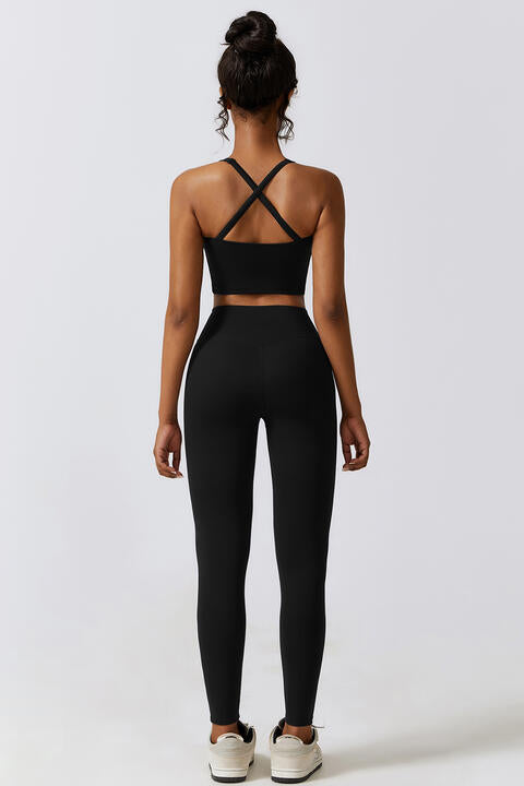 Crisscross Sports Bra and Leggings Set