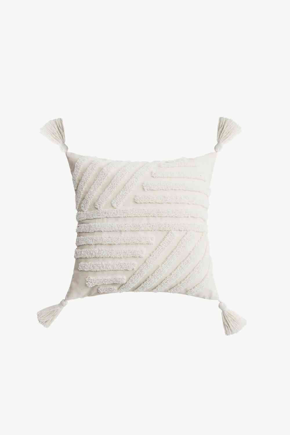 Textured Decorative Throw Pillow Case White Throw Pillows One Size