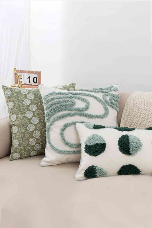 3-Pack Decorative Throw Pillow Cases Green/Cream One Size