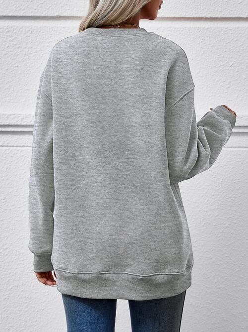 Graphic Round Neck Long Sleeve Sweatshirt