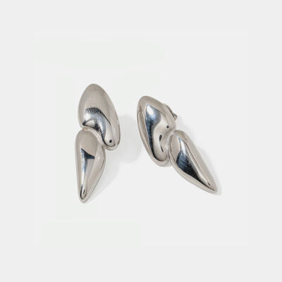 Geometric Stainless Steel Earrings Silver One Size