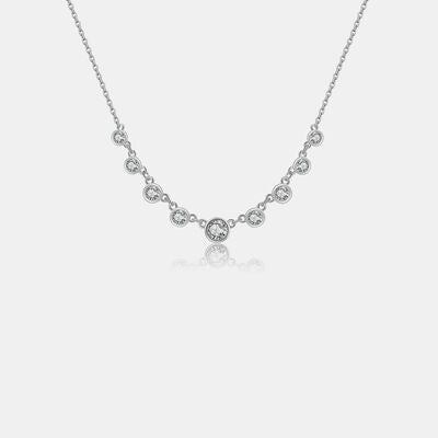 Inlaid Zircon 925 Sterling Silver Necklace Silver One Size