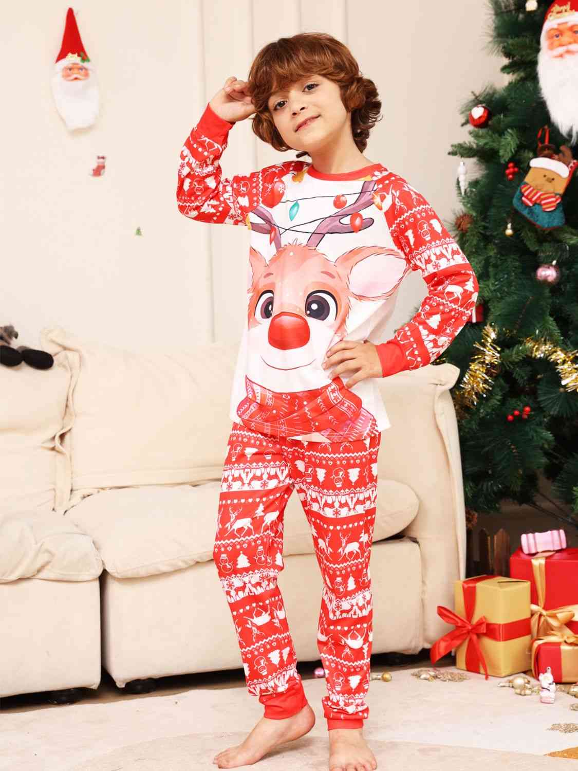 Christmas Long Sleeve Top and Pants Set Red