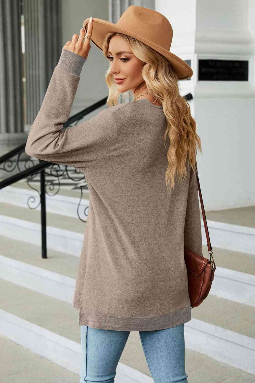 V-Neck Long Sleeve T-Shirt