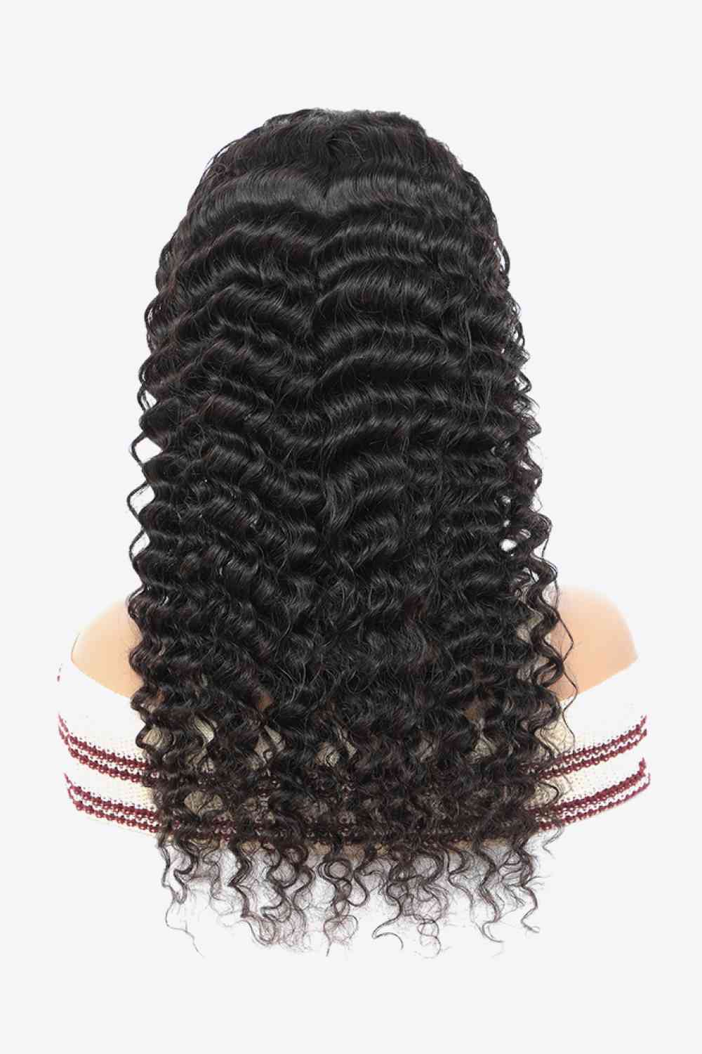 20” 13x4“ Lace Front Wigs Human Hair Curly Natural Color 150% Density Black One Size