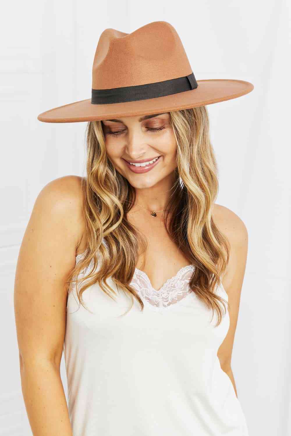 Fame Enjoy The Simple Things Fedora Hat Tan One Size
