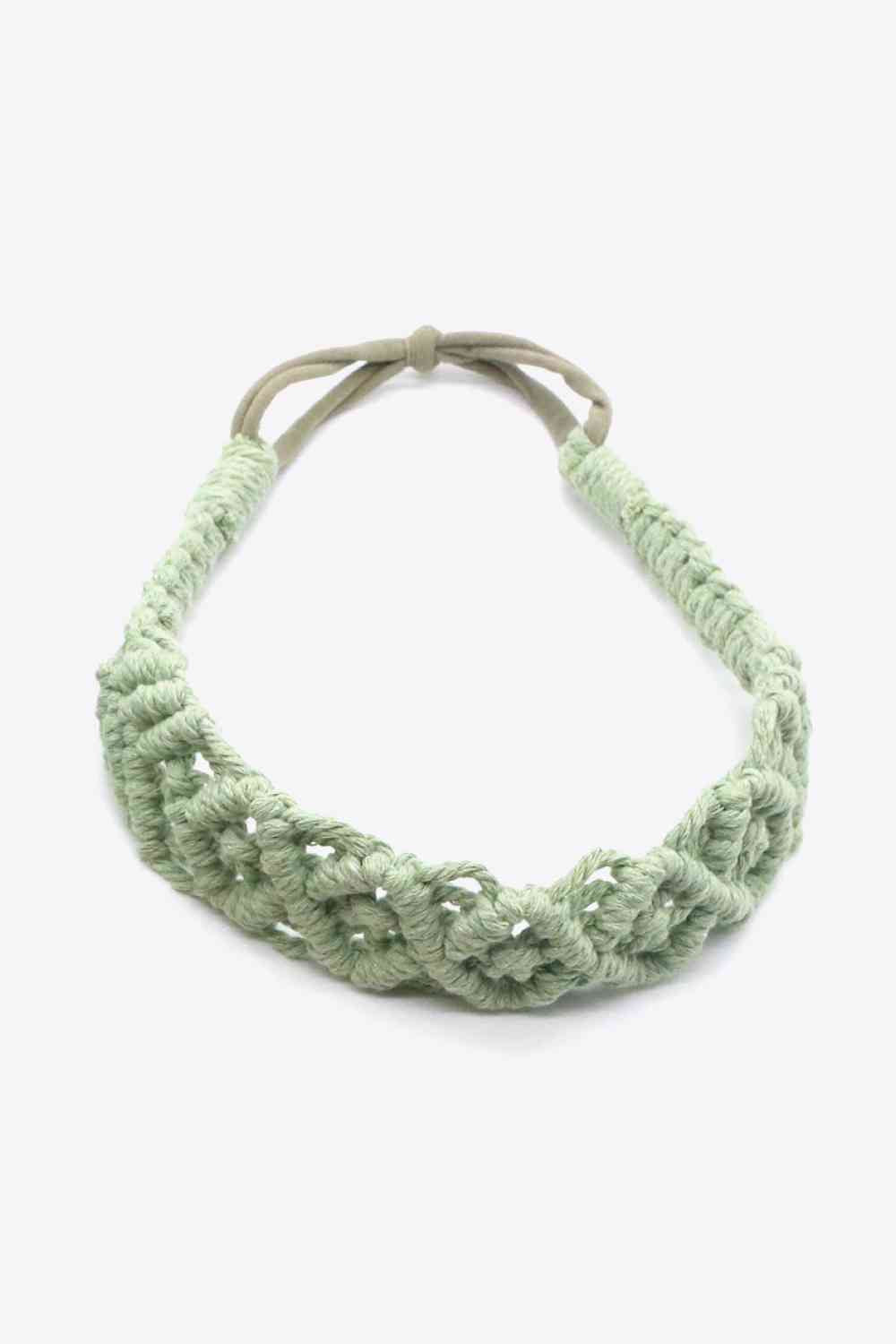 Assorted 2-Pack Macrame Flexible Headband Light Green One Size