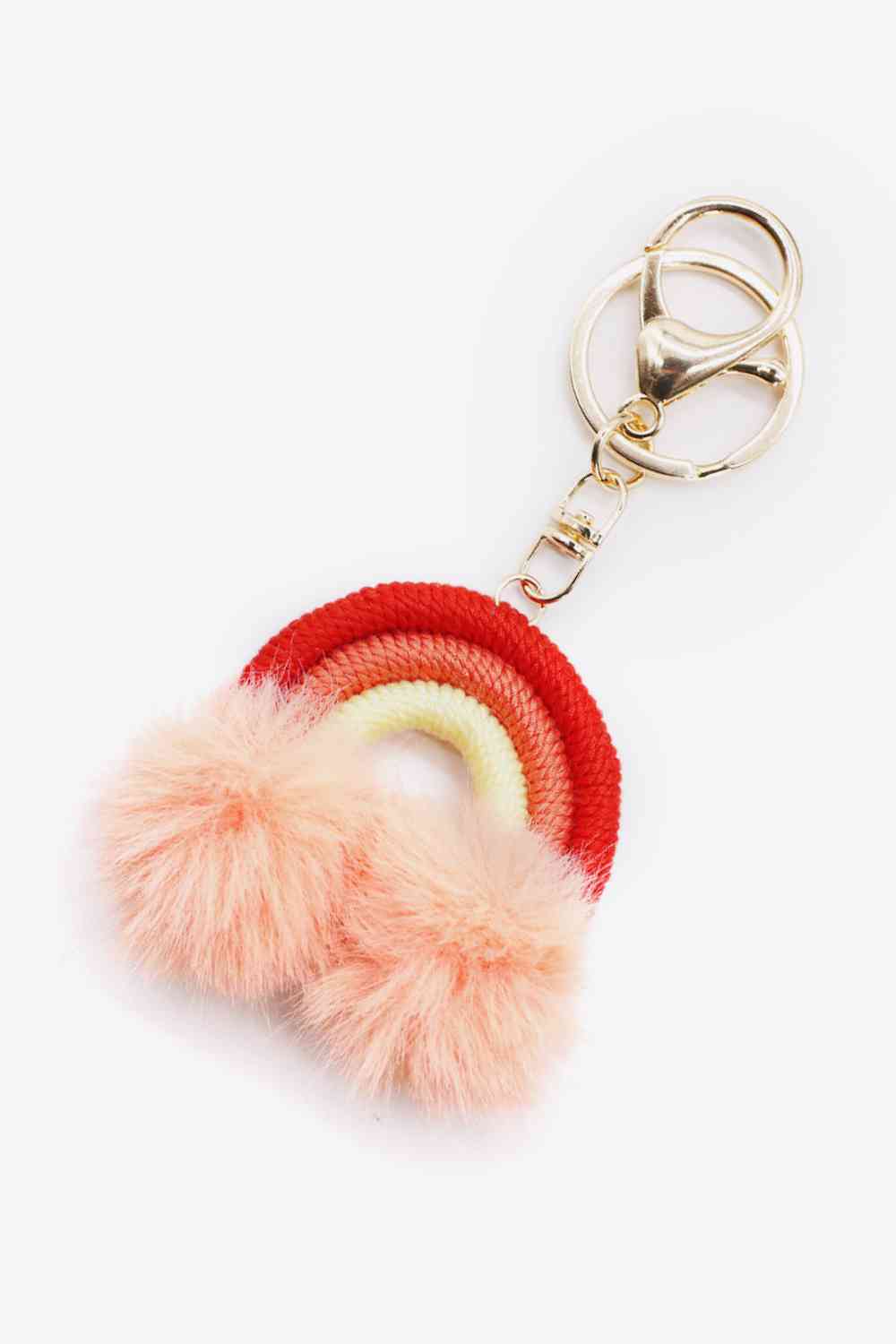 Assorted 4-Pack Rainbow Pom Pom Keychain